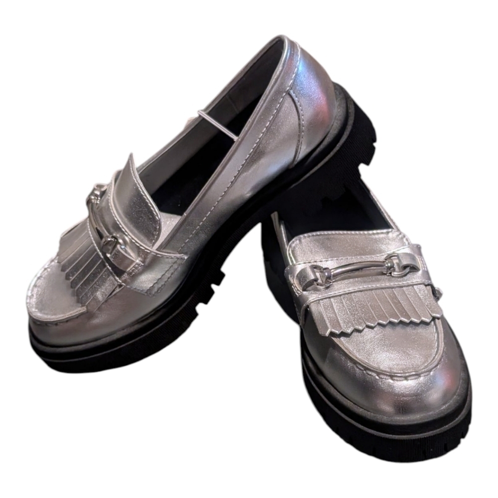 7 • Old Navy • Faux Leather Silver Tassel Chunky Loafer